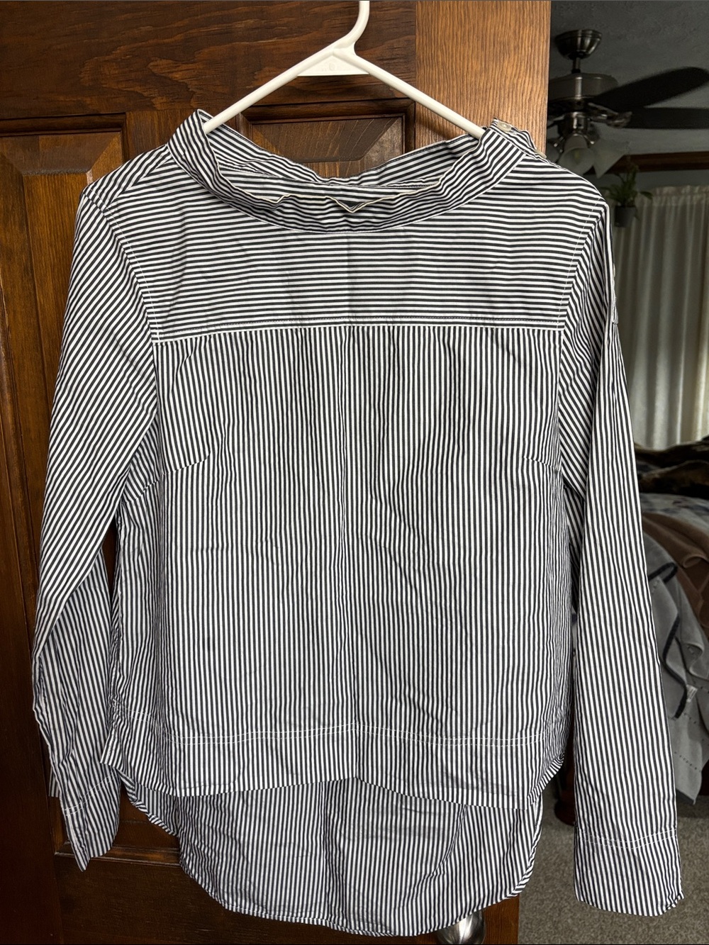 J. Crew Black and White Cotton Blouse